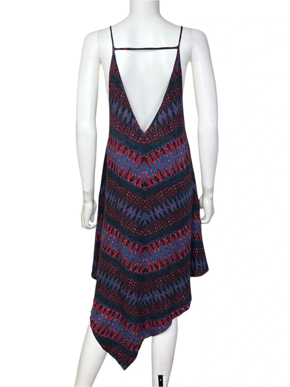 Free People Fleeting Moment V Back Dress in Navy Combo - sz Small
